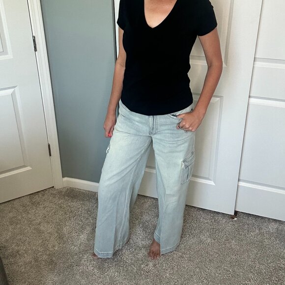 NWT Oliver Logan Madison Midrise Cargo Jeans Sustainable Ethical Size 30 - Picture 2 of 3